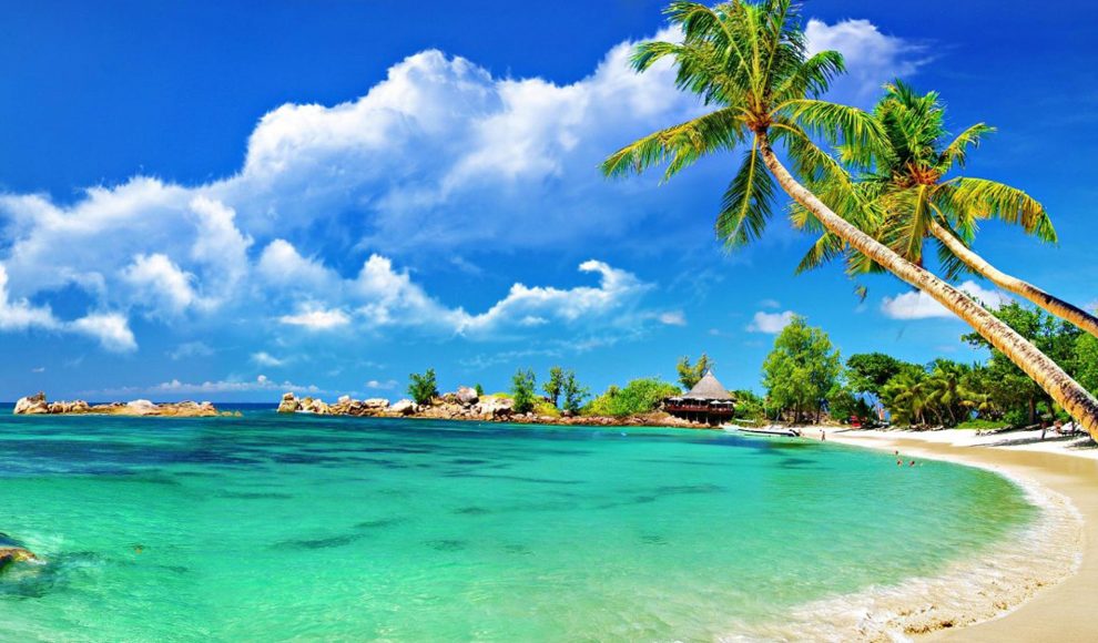 Vista da praia em Porto Seguro, Bahia